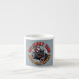 Taza De Espresso Tiempo de entrega Santa Navidad Hot Rod