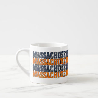 Taza De Espresso Tipografía apilada vintage de Massachusetts con te