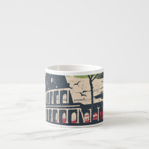Taza De Espresso Tipografía de Roma: Poster de la Torre Eiffel.