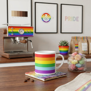 Taza De Espresso Tiro de Orgullo: Bandera del Arcoíris