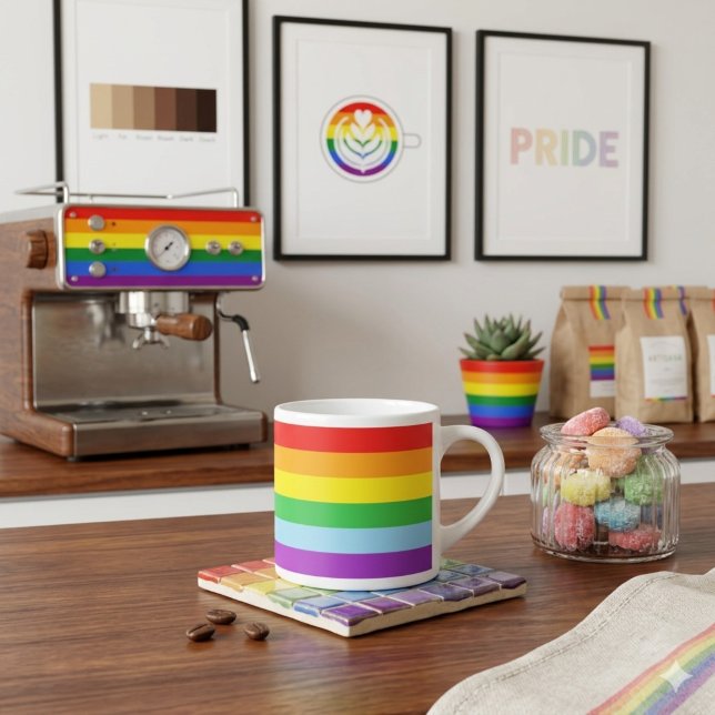 Taza De Espresso Tiro de Orgullo: Bandera del Arcoíris (Subido por el creador)