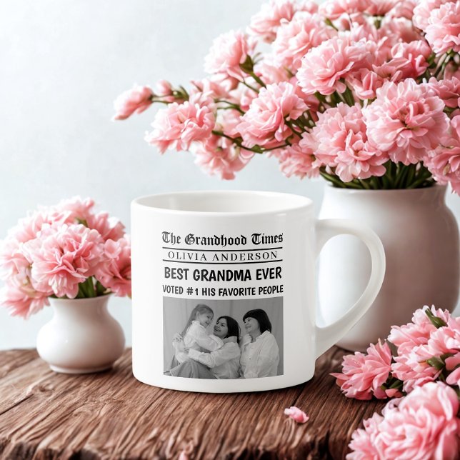 Taza De Espresso Titular del mejor periódico fotográfico de la abue (Subido por el creador)