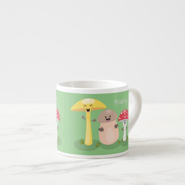 Taza De Espresso Toadstool de hongos de hongo de kawaii (Derecha)