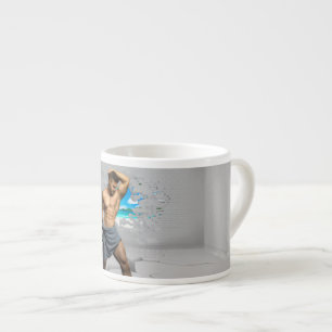 Taza De Espresso Toalla de hombre de SlipperyJoe rota pared de ladr