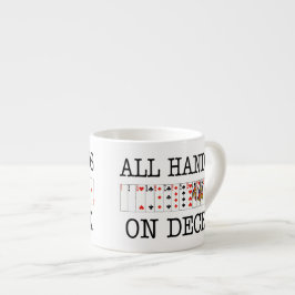 Taza De Espresso Todas las manos en naipes de la cubierta