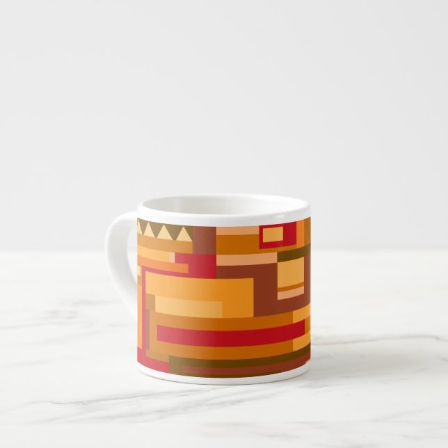 Taza De Espresso Tonos de la Tierra patrón abstracto espresso mug (Izquierda)