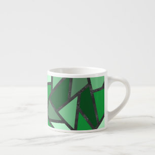 Taza De Espresso Tonos de vidrio de color verde manchado