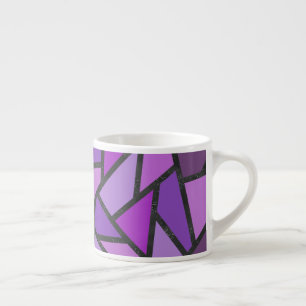 Taza De Espresso Tonos de vidrio manchado de color púrpura