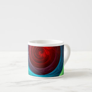 Taza De Espresso Tormenta roja Floral Moderno Resumen Patrón de col
