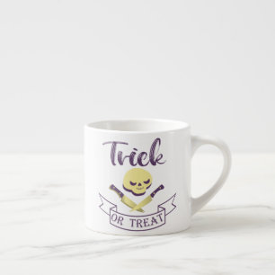 Taza De Espresso Trampa o trate los huesos cruzados del cráneo cint