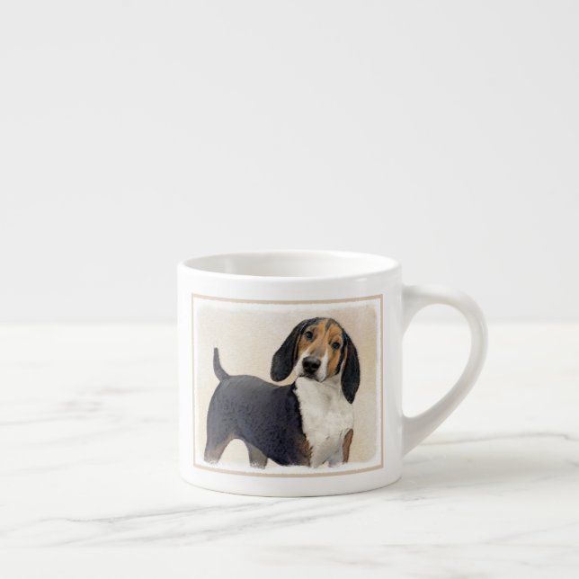 Taza De Espresso Treeing Walker Coonhound Painting - Arte original (Derecha)