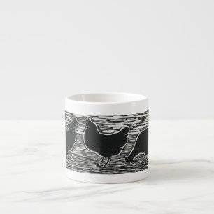 Taza De Espresso Tres copas de café expreso para gallinas francesa