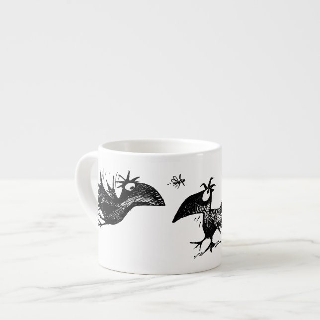 Taza De Espresso Tres cuervos negros divertidos (Izquierda)