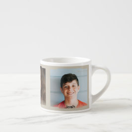 Taza De Espresso Tres fotos y nombre, marco de ciencia ficción beig