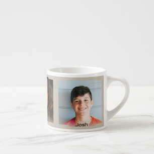 Taza De Espresso Tres fotos y nombre, marco de ciencia ficción beig