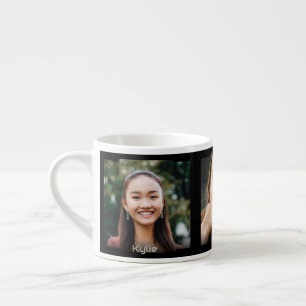 Taza De Espresso Tres fotos y nombre, marco de Ciencia Ficción negr