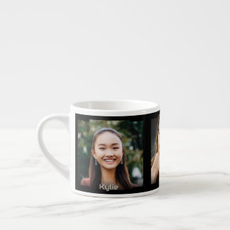 Taza De Espresso Tres fotos y nombre, marco de Ciencia Ficción negr