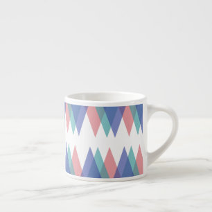 Taza De Espresso Triángulos de azul y coral