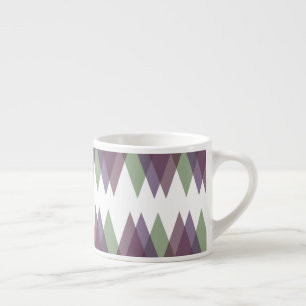 Taza De Espresso Triángulos malvas y verdes