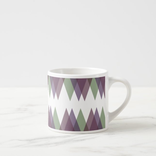 Taza De Espresso Triángulos malvas y verdes (Derecha)
