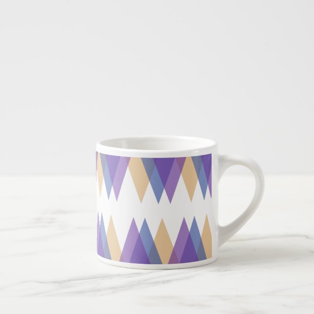 Taza De Espresso Triángulos morados, azules y amarillos (Derecha)