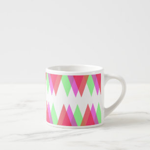 Taza De Espresso Triángulos rojos y verdes