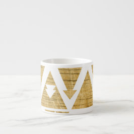 Taza De Espresso Triángulos y flechas de madera