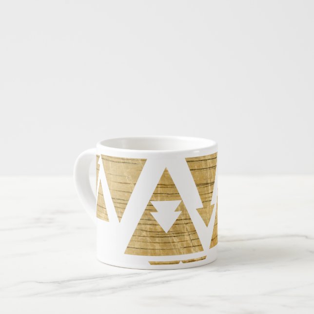 Taza De Espresso Triángulos y flechas de madera (Izquierda)