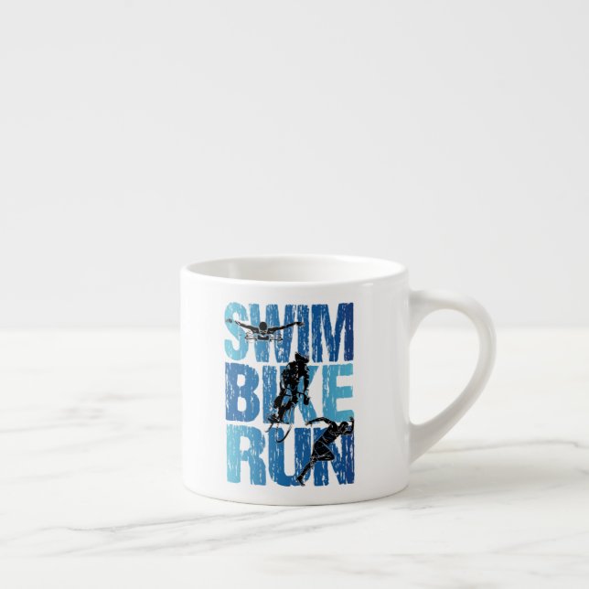 Taza De Espresso Triatlón - Huida en bicicleta de natación (Derecha)
