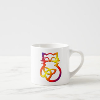 Taza De Espresso Trinity Rainbow Knot Celtic Cat Espresso Mug