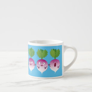 Taza De Espresso Trío de verduras de nabo lindo personalizado