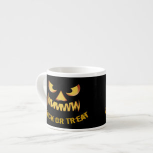 Taza De Espresso Truco o trato con cara de calabaza