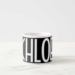 Taza De Espresso Tu nombre, texto blanco en negrita Negro