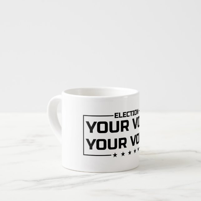 Taza De Espresso Tu voto tu voz fuente negra (Izquierda)