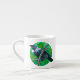 Taza De Espresso Tui de Nueva Zelanda - Pintura en acrílico
