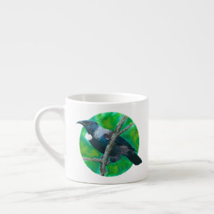 Taza De Espresso Tui de Nueva Zelanda - Pintura en acrílico