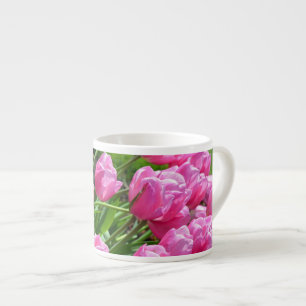 Taza De Espresso Tulipanes de primavera rosada espresso mug