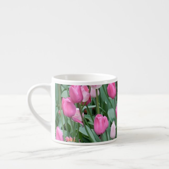 Taza De Espresso Tulipanes rosados (Izquierda)