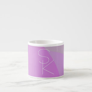 Taza De Espresso Tus iniciales superpuestas   Geométrico rosa moder