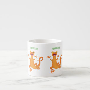 Taza De Espresso Un naranja alegre y lindo bailando