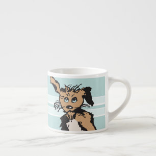 Taza De Espresso Un Perro Con Ojos De Cachorro Azul