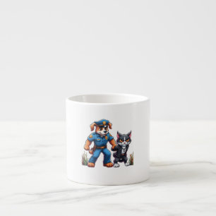 Taza De Espresso un perro policía y un gato malo - humor