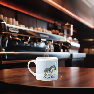 Taza De Espresso Un pingüino con una bola de nieve