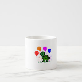 Taza De Espresso Una tortuga y globos