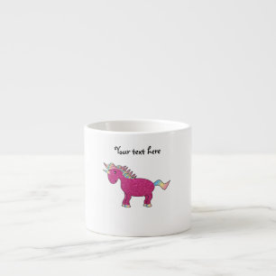 Taza De Espresso Unicornio rosado del purpurina