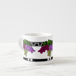 Taza De Espresso Uvas Art Déco (6 oz. Expresso Mug)