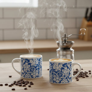 Taza De Espresso Uvas de girasol en el azul William Morris