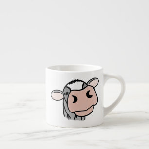 Taza De Espresso vaca de dibujos animados negro blanco rosa beso gr
