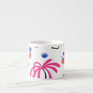Taza De Espresso Vacaciones de verano: Patrón de piñas de palmeras