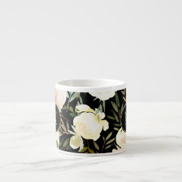 Taza De Espresso Vainilla Verde de vainilla floral romántica